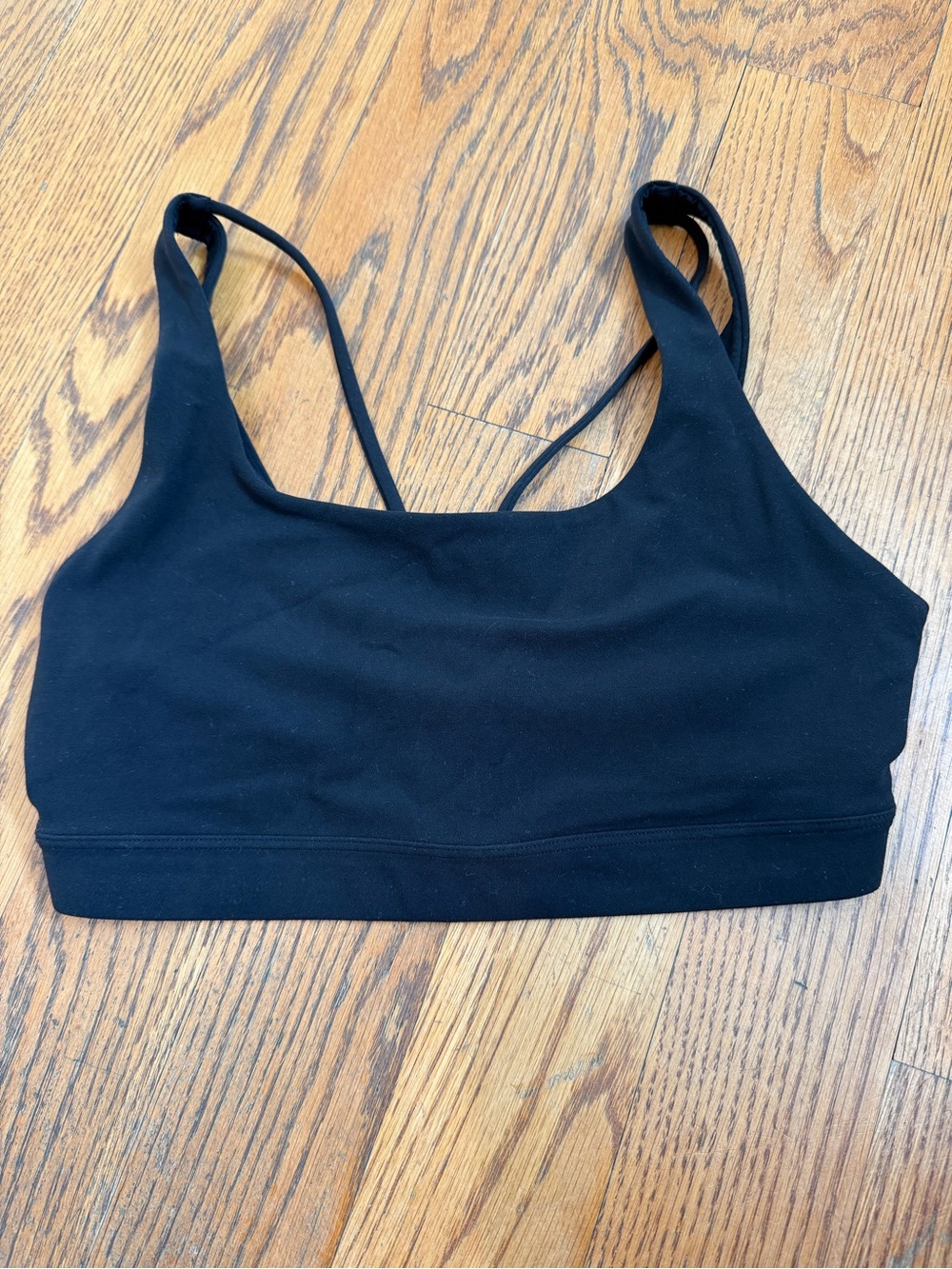 Athleta Black Solace Seamless Strappy Sports Bra